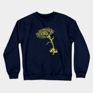 Vintage Carnation Botanical Line Art Illustration Yellow Ink Crewneck Sweatshirt